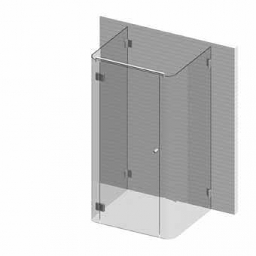 gebogene U-Dusche aus Klarglas
