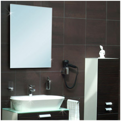 Badspiegel 500 x 500 mm (4-mm Kristallspiegel) Schnittkanten