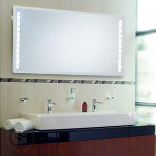 Eleganter Lichtspiegel für das Badezimmer Soak Flacher LED-Badspiegel 39 x 50 cm einfache Montage batteriebetrieben
