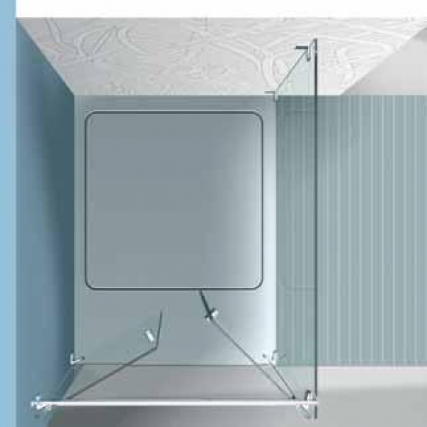 Echtglasdusche 5 aus Ornamentglas bis 1500 x 1500 mm