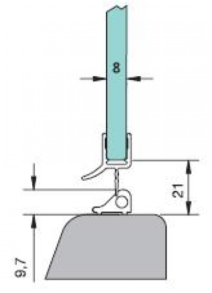 Dichtprofil Art.-Nr. 8864 für 6/8-mm Glas