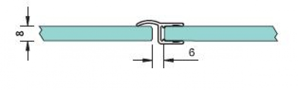 Dichtprofil Art.-Nr. 8857 für 6/8-mm Glas, Länge 2010 mm