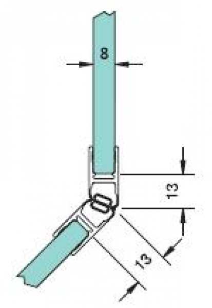 Magnetdichtprofil Art.-Nr. 8853 für 6/8-mm Glas, Länge 2500 mm
