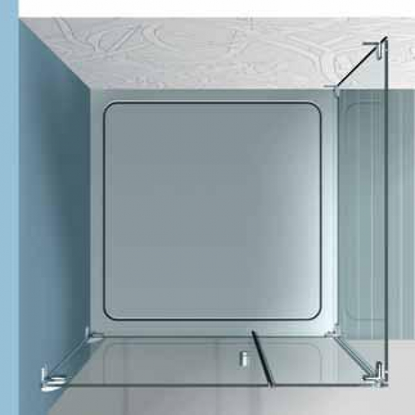 Echtglasdusche 2 aus Ornamentglas bis 1500 x 1500 mm (2)