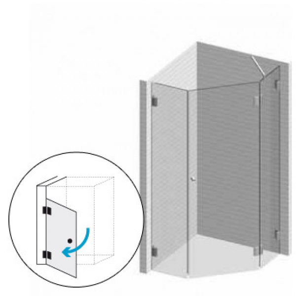 Eckdusche 1 Klarglas bis 1500 x 1500 mm