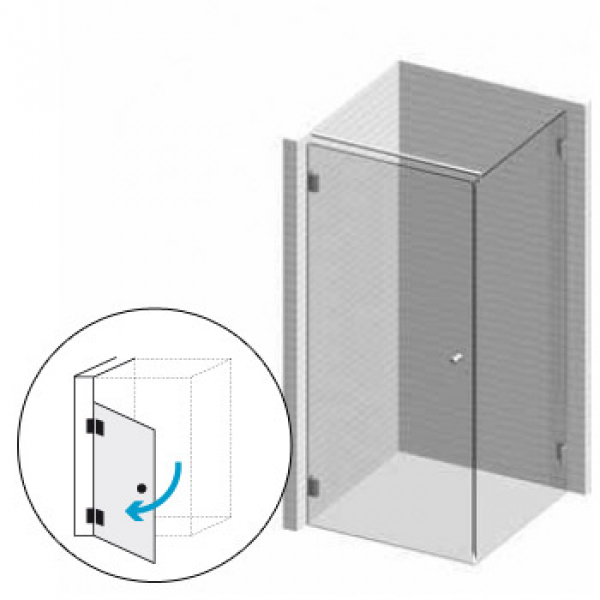 Echtglasdusche 1 aus Klarglas bis 900 x 1000 mm