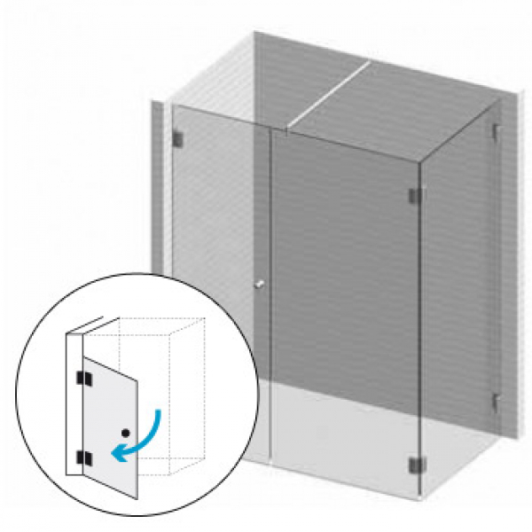 Echtglasdusche 2 aus Ornamentglas bis 1500 x 1500 mm (1)