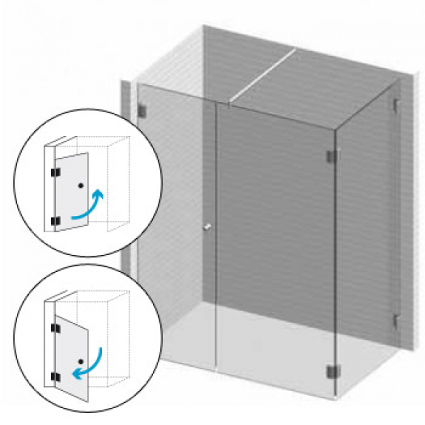 Echtglasdusche 2 aus Klarglas bis 1500 x 1500