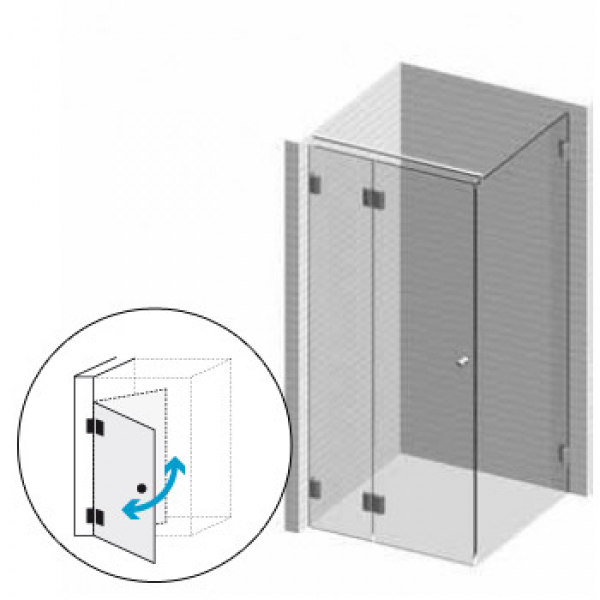 Echtglasdusche 6 aus Ornamentglas bis 1500 x 1500 mm (3)