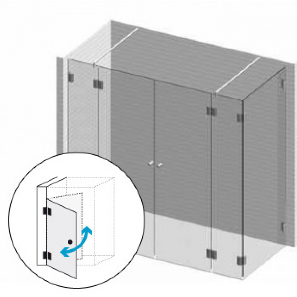 Echtglasdusche 9 aus Klarglas bis 1500 x 1500 (3)