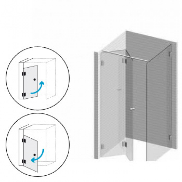 Echtglasdusche 11 Ornamentglas für eine Ecklösung bis 1000 x 100