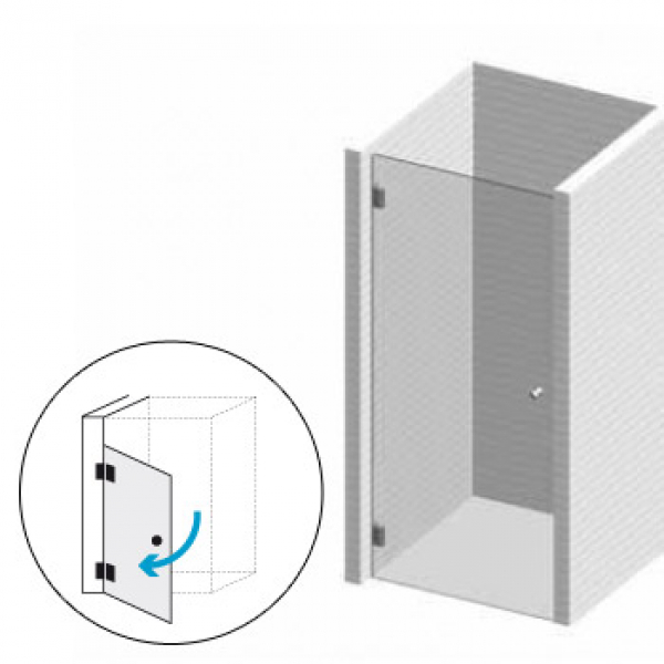 Duschabtrennung 1 Klarglas für Nischenbreite bis 900 mm