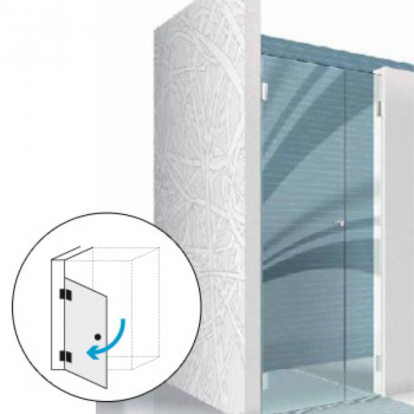 Duschabtrennung 2 Ornamentglas für Nischenbreite bis 1500 mm (1)