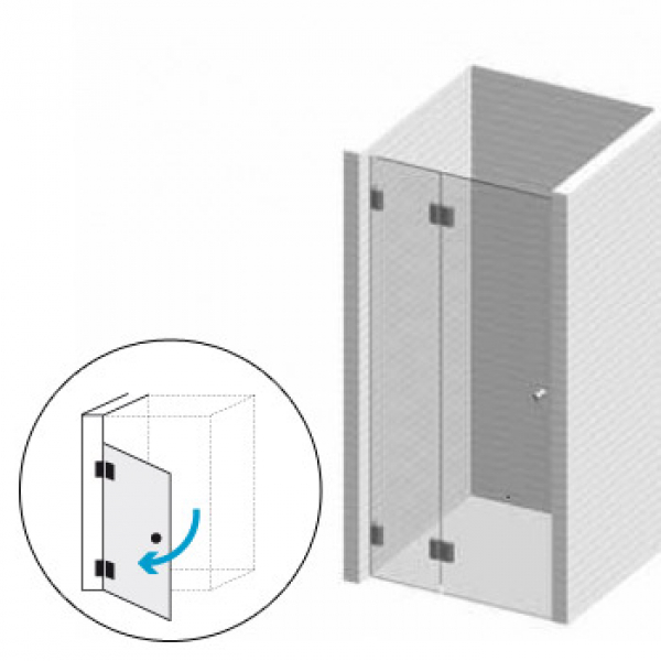 Duschabtrennung 4 Klarglas für Nischenbreite bis 1500 mm