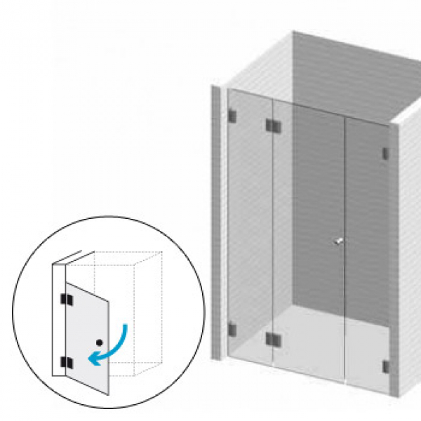 Duschabtrennung 5 Klarglas für Nischenbreite bis 1500 mm (1)
