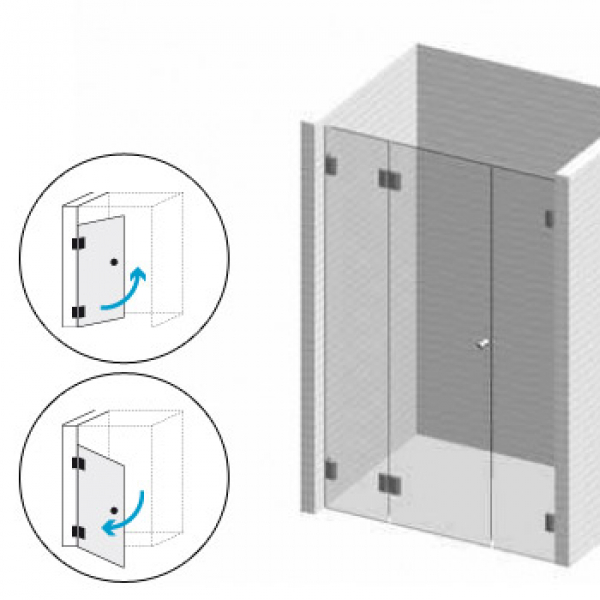 Duschabtrennung 5 Ornamentglas für Nischenbreite bis 1500