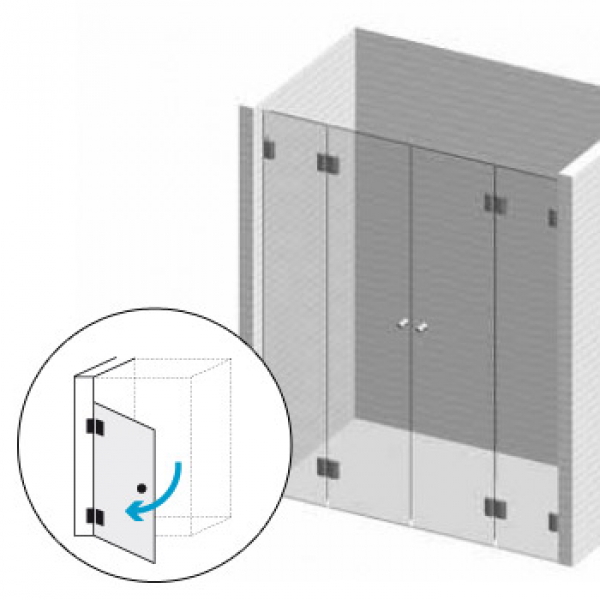 Duschabtrennung 6 Klarglas für Nischenbreite bis 1500 mm (1)