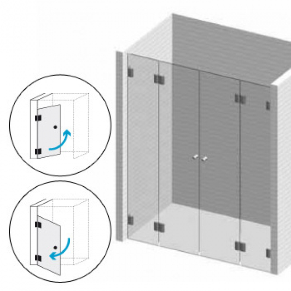 Duschabtrennung 6 Klarglas für Nischenbreite bis 1500 mm