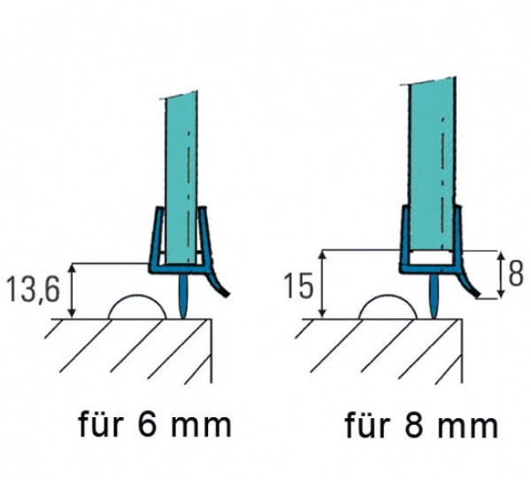 Dichtprofil Art.-Nr. 8864 für 6/8-mm Glas