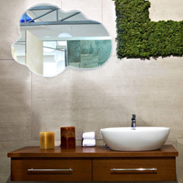 Badspiegel Wolke 1000 x 800 mm (20-mm-Facette)