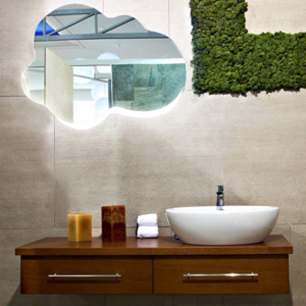 Smart Home Spiegel Wolke LED indirekt beleuchtet