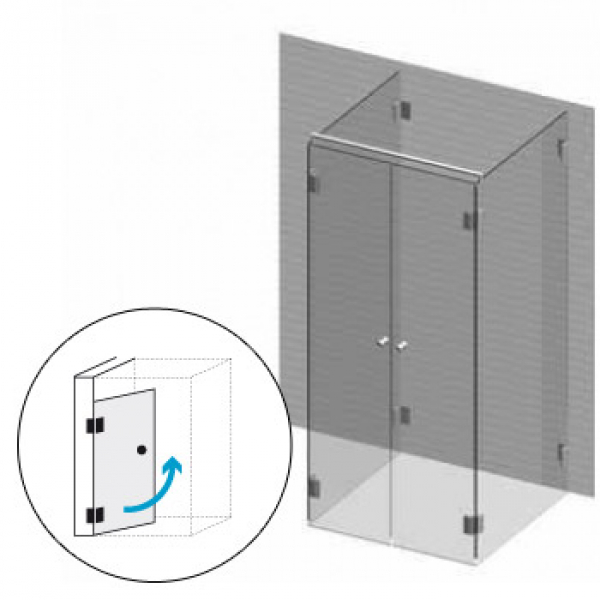 U-Dusche 1 Ornamentglas bis 1500 x 1500 x 1500 mm