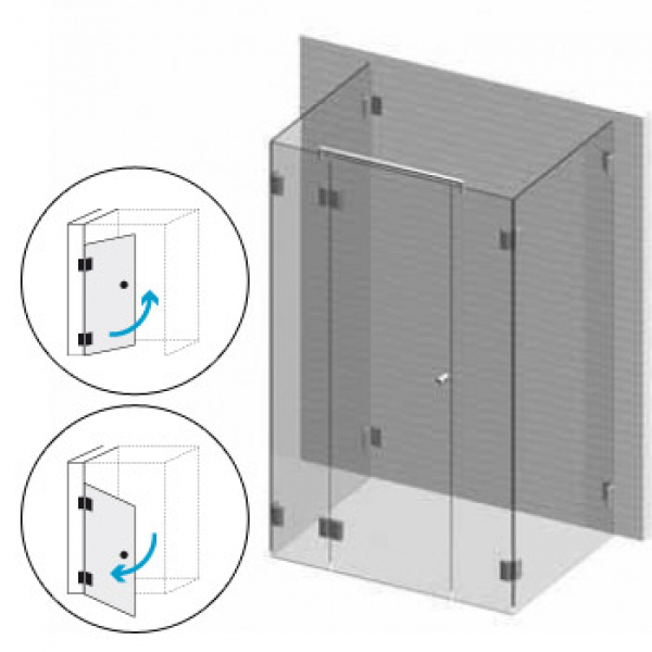 U-Dusche 3 aus Klarglas bis 1500 x 1500 x 1500 mm