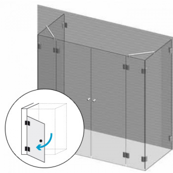 U-Dusche 5 Ornamentglas bis 1500 x 1500 x 1500 mm
