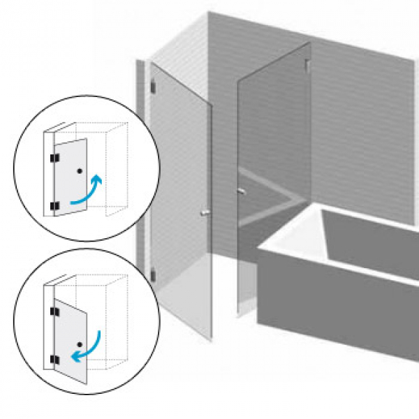 Badewannenlösung 10 Klarglas bis bis 1000 mm Breite