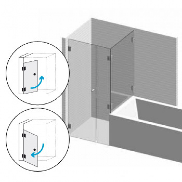 Badewannenlösung 11 Klarglas bis 1500 mm Breite