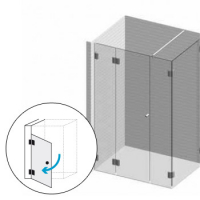 Echtglasdusche 3 aus Ornamentglas bis 1500 x 1500 mm (1)