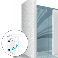 Duschabtrennung 2 Ornamentglas für Nischenbreite bis 1500 mm  (3