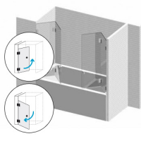 Badewannenaufsatz 3 Ornamentglas bis 2000 mm Breite