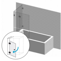 Badewannenaufsatz 4 Klarglas bis 1200 mm Breite