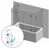 Badewannenaufsatz 6 Ornamentglas bis 2000 mm Breite