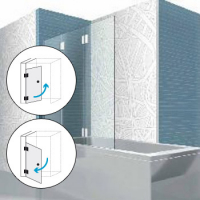 Badewannenaufsatz 7 Ornamentglas bis 1500 mm Breite