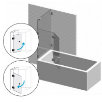 Badewannenaufsatz 13 Klarglas bis 1000 mm Breite